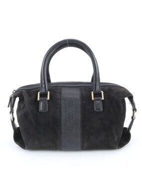 Gucci Guccissima Mini Boston Leather Handbag Tote Black Rbm